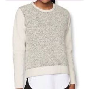 Athleta Heather Grey Mixed-Media Pacific Sweatshirt Medium NEW